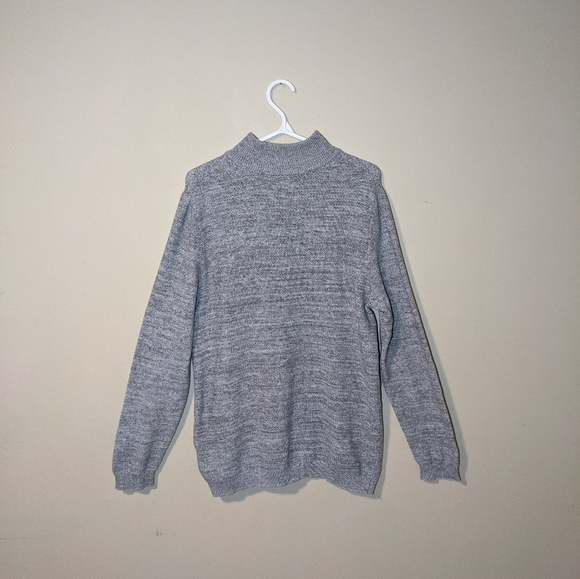 BRITISH KHAKI GREY HALF ZIP-UP MEN'S SWEATSHIRT - Picture 4 of 8